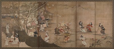 Fête sous les cerisiers en fleurs - Kano Naganobu